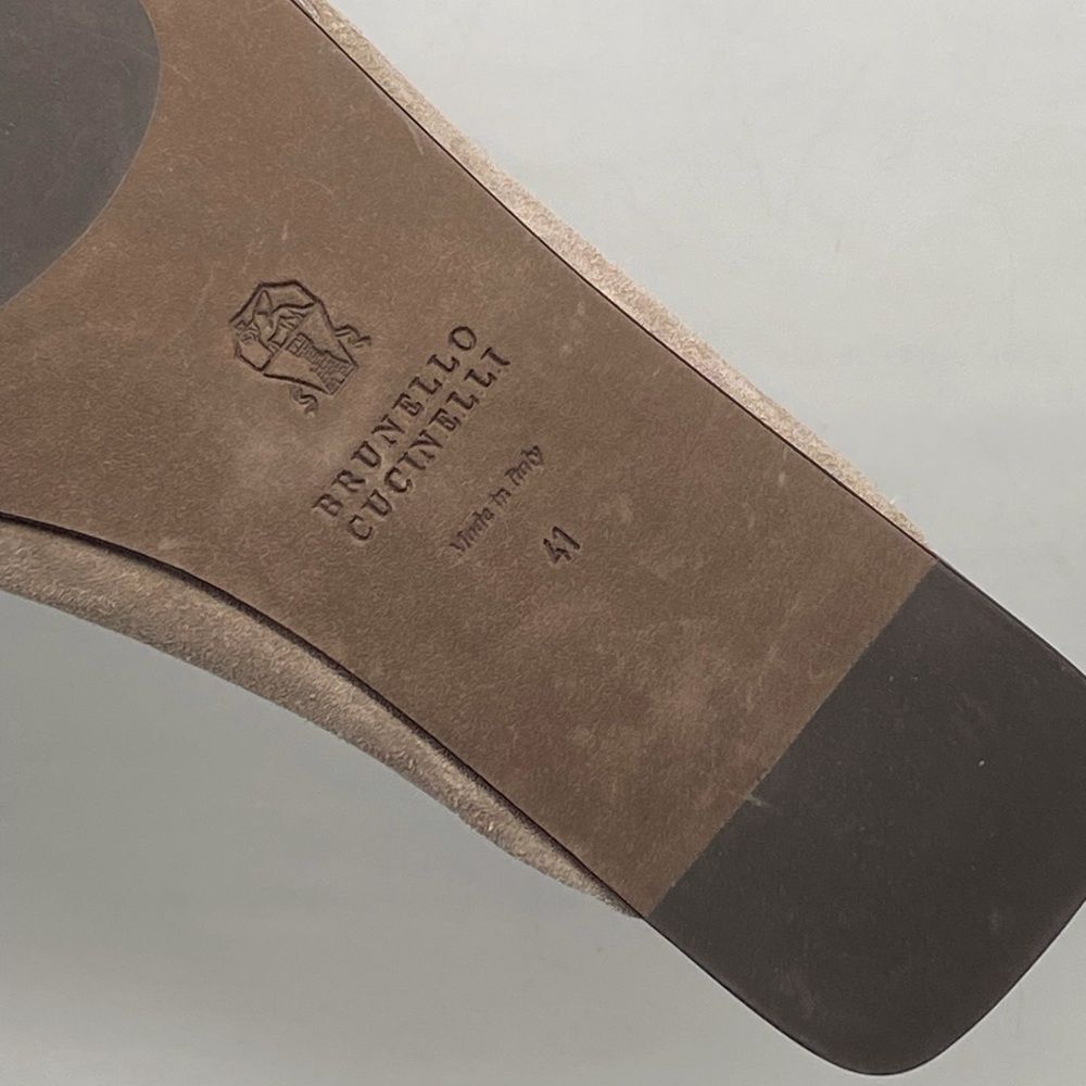 Brunello Cucinelli Monili-Embroidered Suede Slides size 41 - Picture 11 of 11
